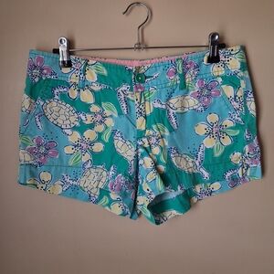 Lilly Pulitzer Women’s Floral Sea Turtle Walsh Shorts; Size 6